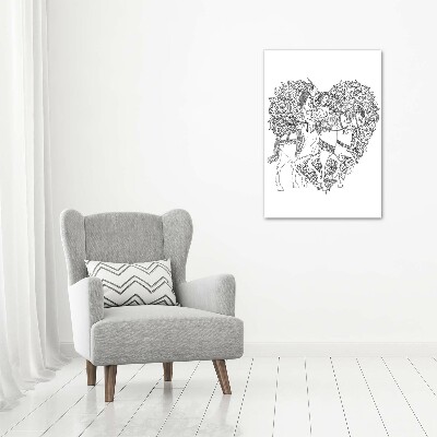 Glasbild vertikales Frau und Mann