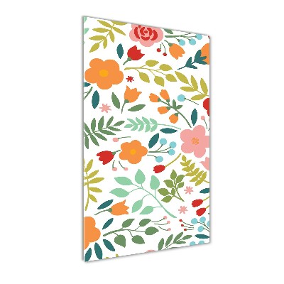 Foto auf glas vertikales Bunte Blumen