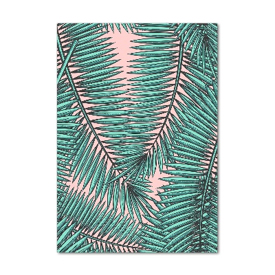 Foto auf glas vertikales Palmenblätter