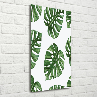 Glasbild vertikales Monstera