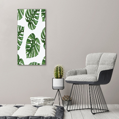 Glasbild vertikales Monstera