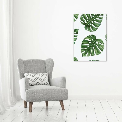 Glasbild vertikales Monstera