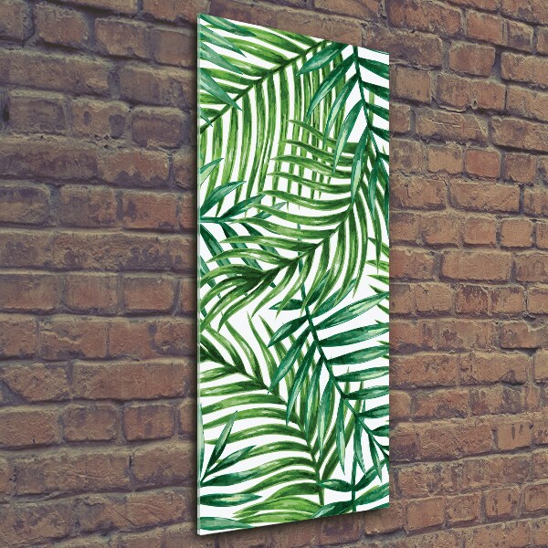 Bild aus glas vertikales Palmenblätter