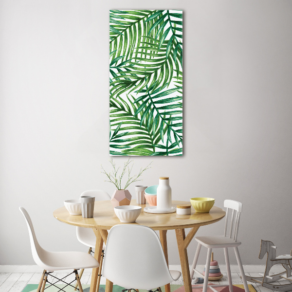 Bild aus glas vertikales Palmenblätter