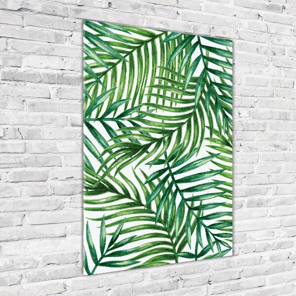 Bild aus glas vertikales Palmenblätter