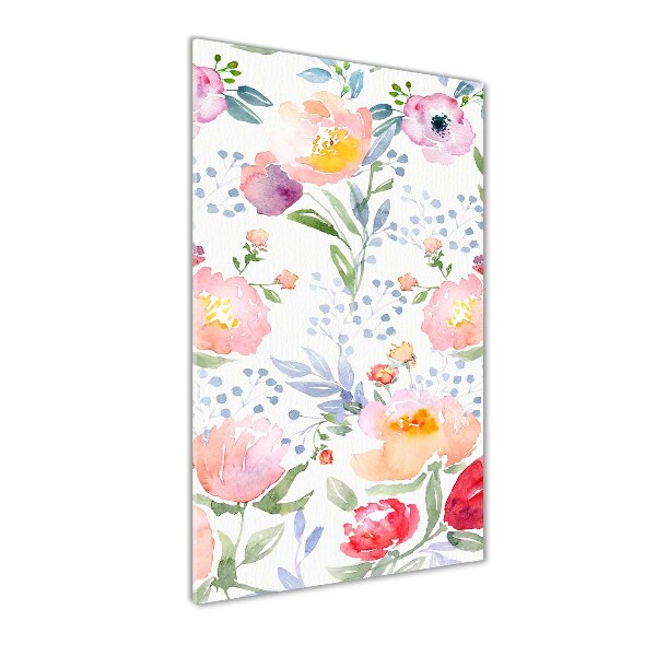 Glasbild vertikales Mohnblumen