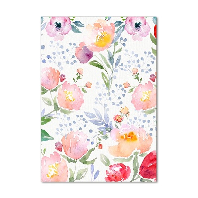 Glasbild vertikales Mohnblumen