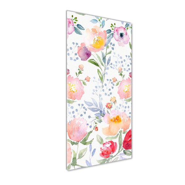 Glasbild vertikales Mohnblumen