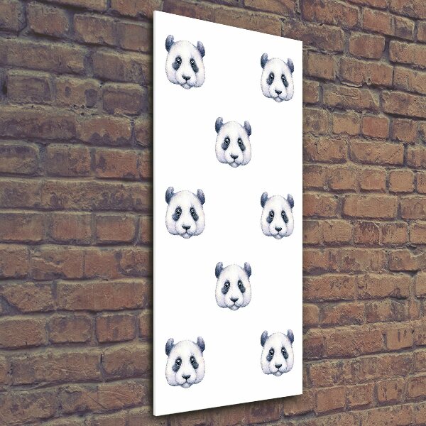 Glasbild vertikales Pandas