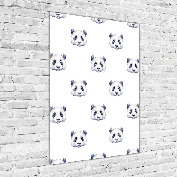 Glasbild vertikales Pandas