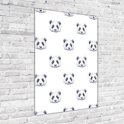 Glasbild vertikales Pandas