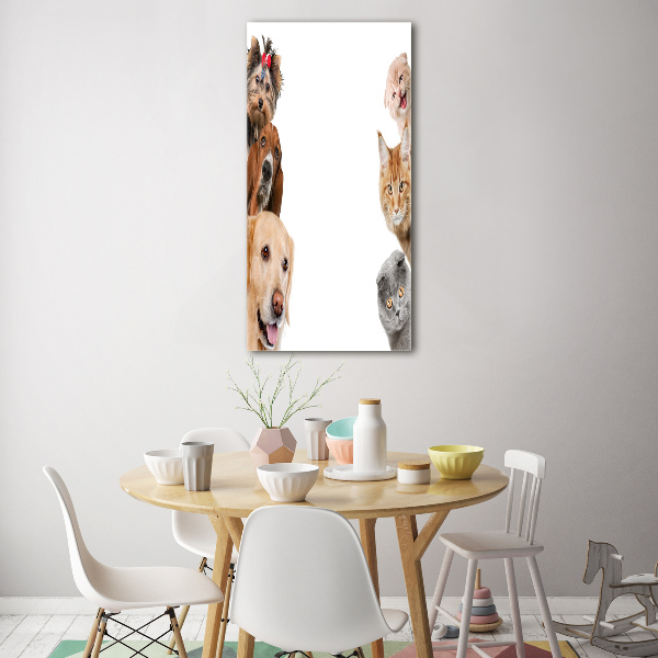 Bild aus glas vertikales Hunde und Katzen