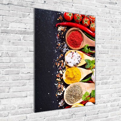 Foto auf glas vertikales Gewürze