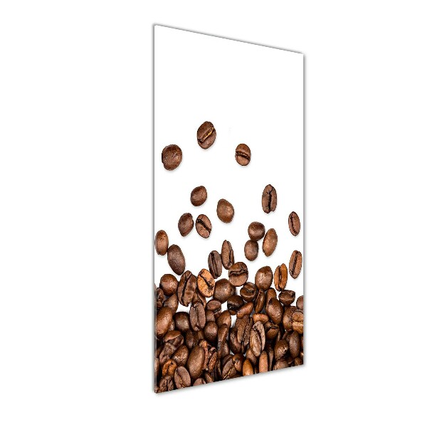 Glasbild vertikales Kaffeebohnen