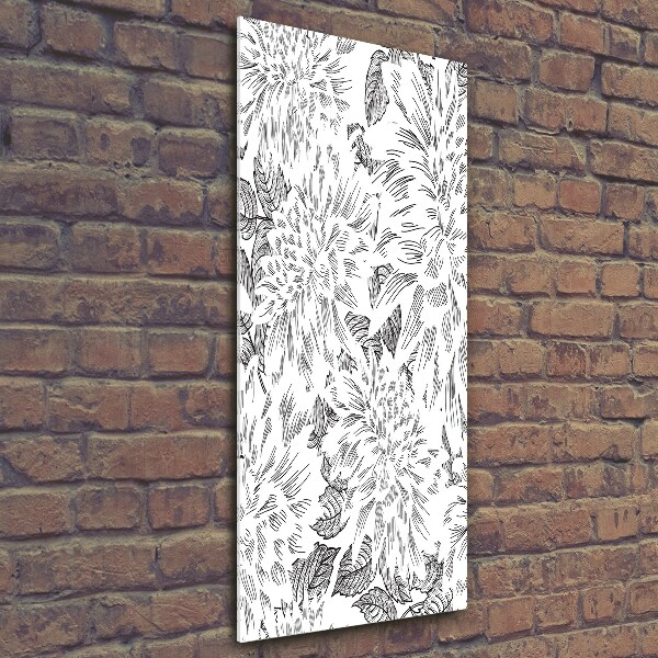 Bild aus glas vertikales Pfingstrosen