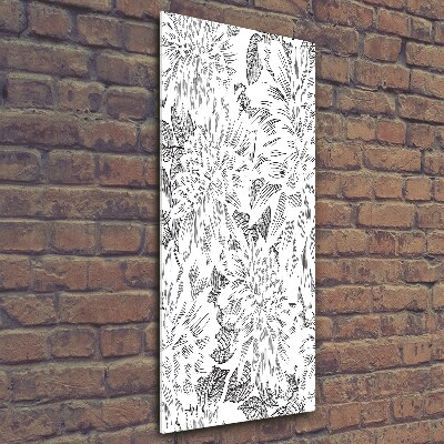 Bild aus glas vertikales Pfingstrosen