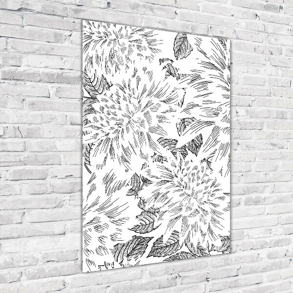 Bild aus glas vertikales Pfingstrosen