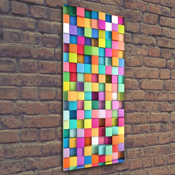 Foto auf glas vertikales Abstraktionsquadrate