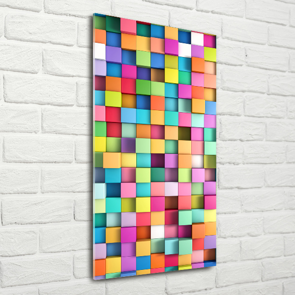 Foto auf glas vertikales Abstraktionsquadrate