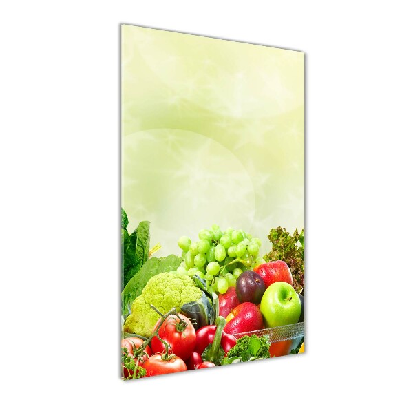 Glasbild vertikales Gemüse und Obst