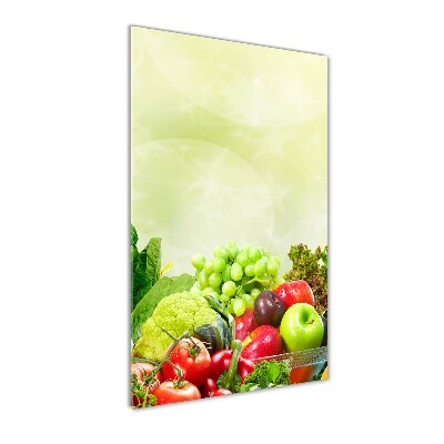 Glasbild vertikales Gemüse und Obst