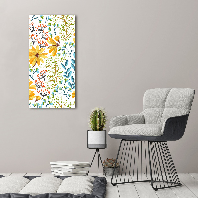 Glasbild vertikales Wildblumen