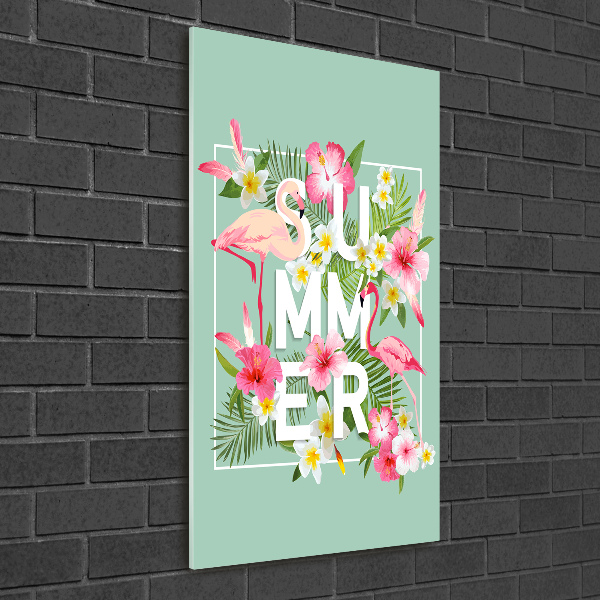Foto auf glas vertikales Urlaub und Flamingos