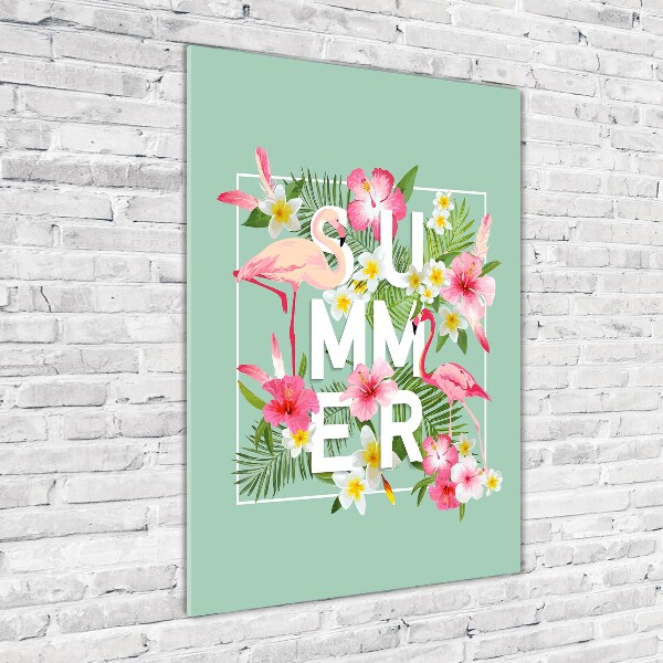 Foto auf glas vertikales Urlaub und Flamingos