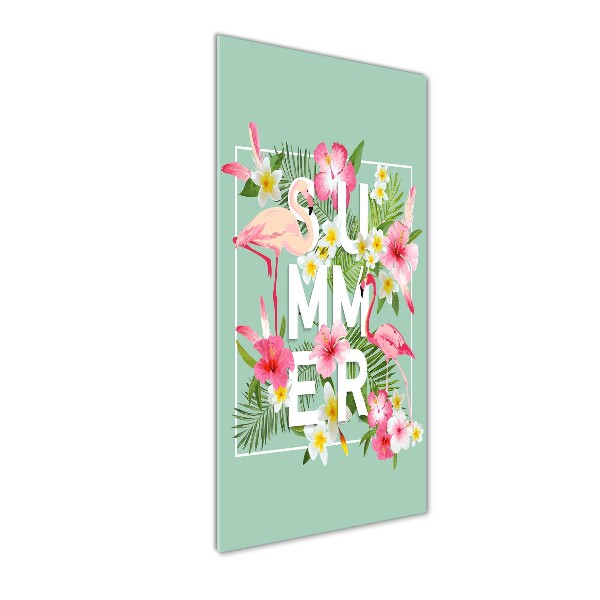 Foto auf glas vertikales Urlaub und Flamingos