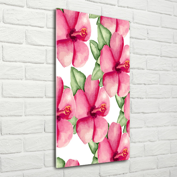 Bild aus glas vertikales Tropische Blumen