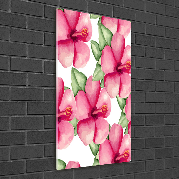 Bild aus glas vertikales Tropische Blumen