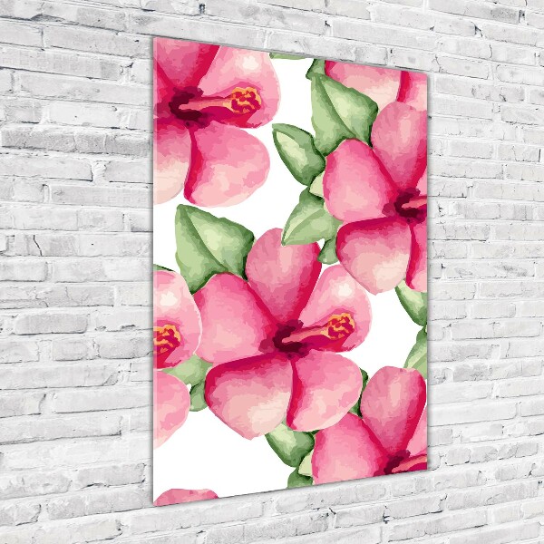 Bild aus glas vertikales Tropische Blumen