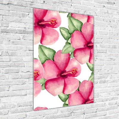 Bild aus glas vertikales Tropische Blumen