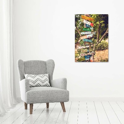 Bild aus glas vertikales Wegweiser