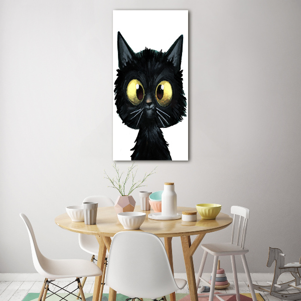 Glasbild vertikales Katze