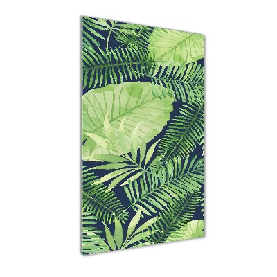 Bild aus glas vertikales Tropische Blätter