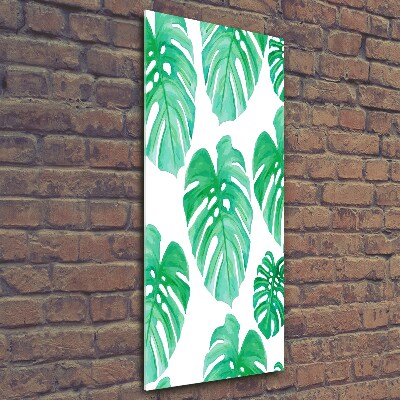 Glasbild vertikales Monstera