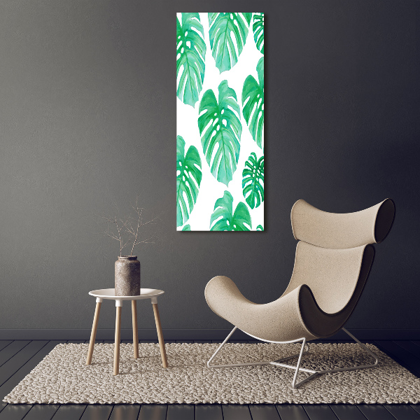 Glasbild vertikales Monstera