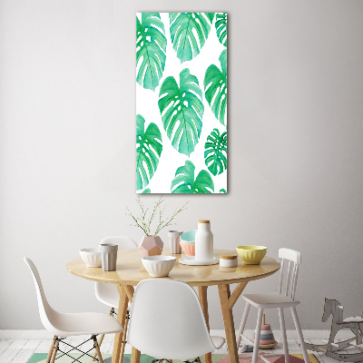 Glasbild vertikales Monstera