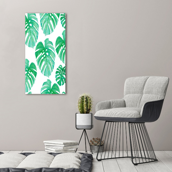 Glasbild vertikales Monstera