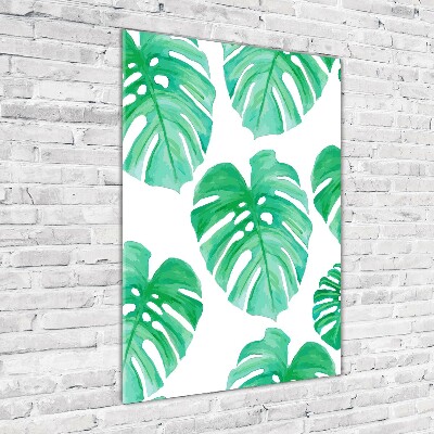 Glasbild vertikales Monstera