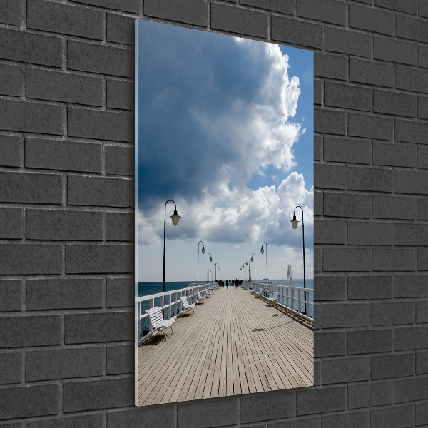 Glasbild vertikales Pier in Orłowo