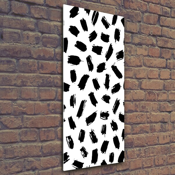 Foto auf glas vertikales Schwarze und weiße Flecken