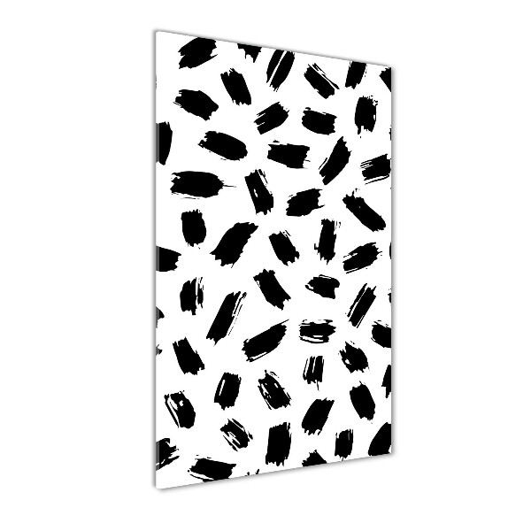 Foto auf glas vertikales Schwarze und weiße Flecken