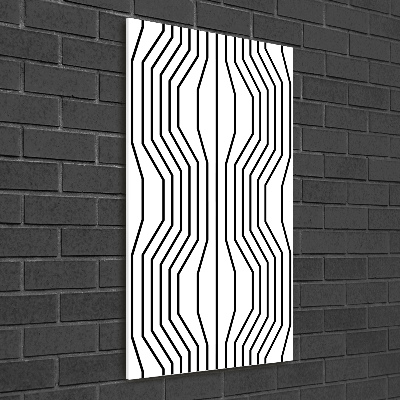 Glasbild vertikales Geometrische Linien