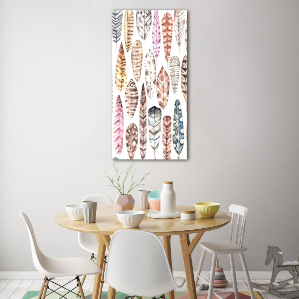 Foto auf glas vertikales Bunte Federn