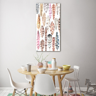 Foto auf glas vertikales Bunte Federn