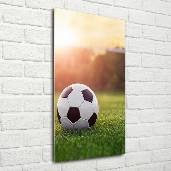 Glasbild vertikales Fußball