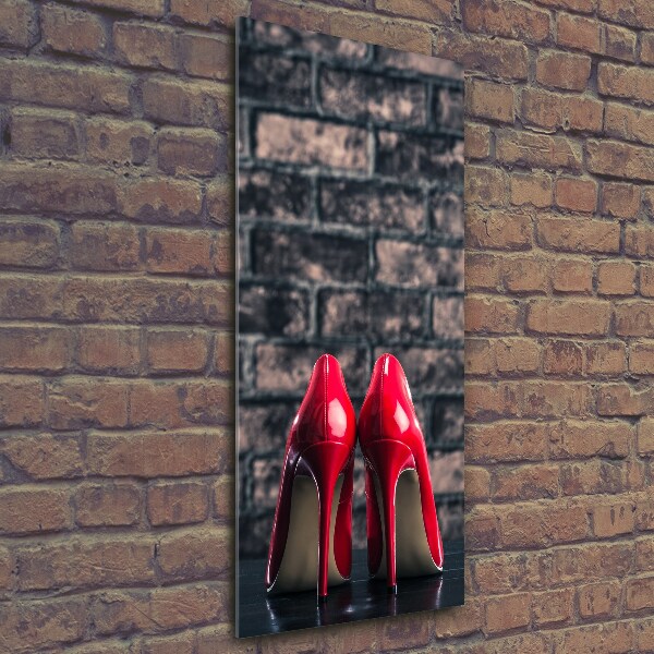 Bild aus glas vertikales Rote High Heels