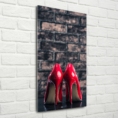Bild aus glas vertikales Rote High Heels
